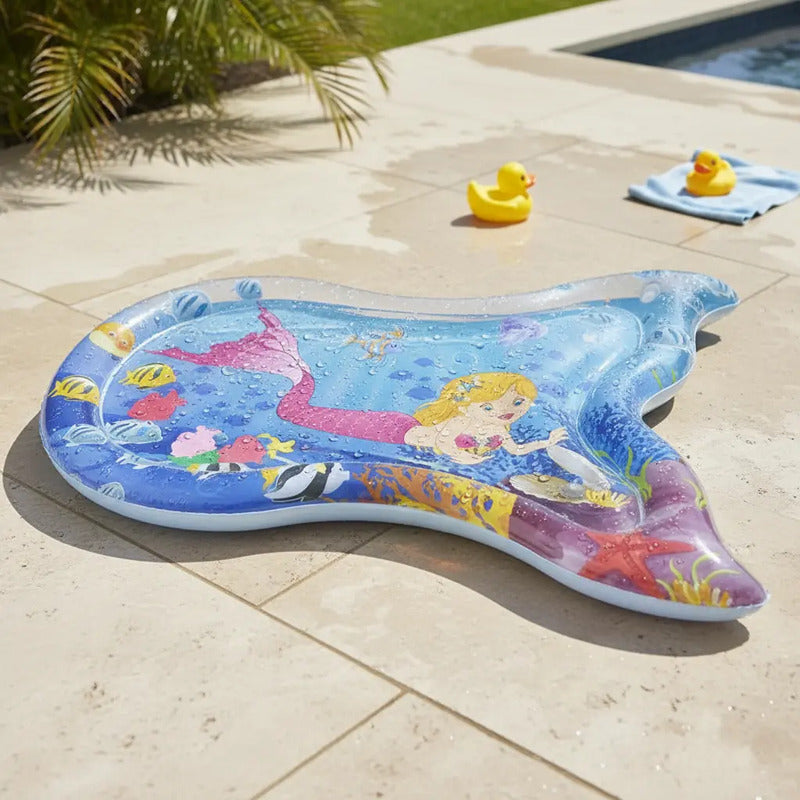 Alfombra Colchoneta Inflable Sensorial Sirena Grande Bebes