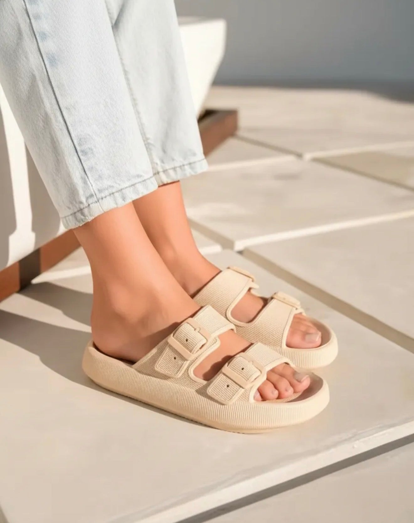 Sandalias Chancletas Antideslizante Con Hebilla Unisex