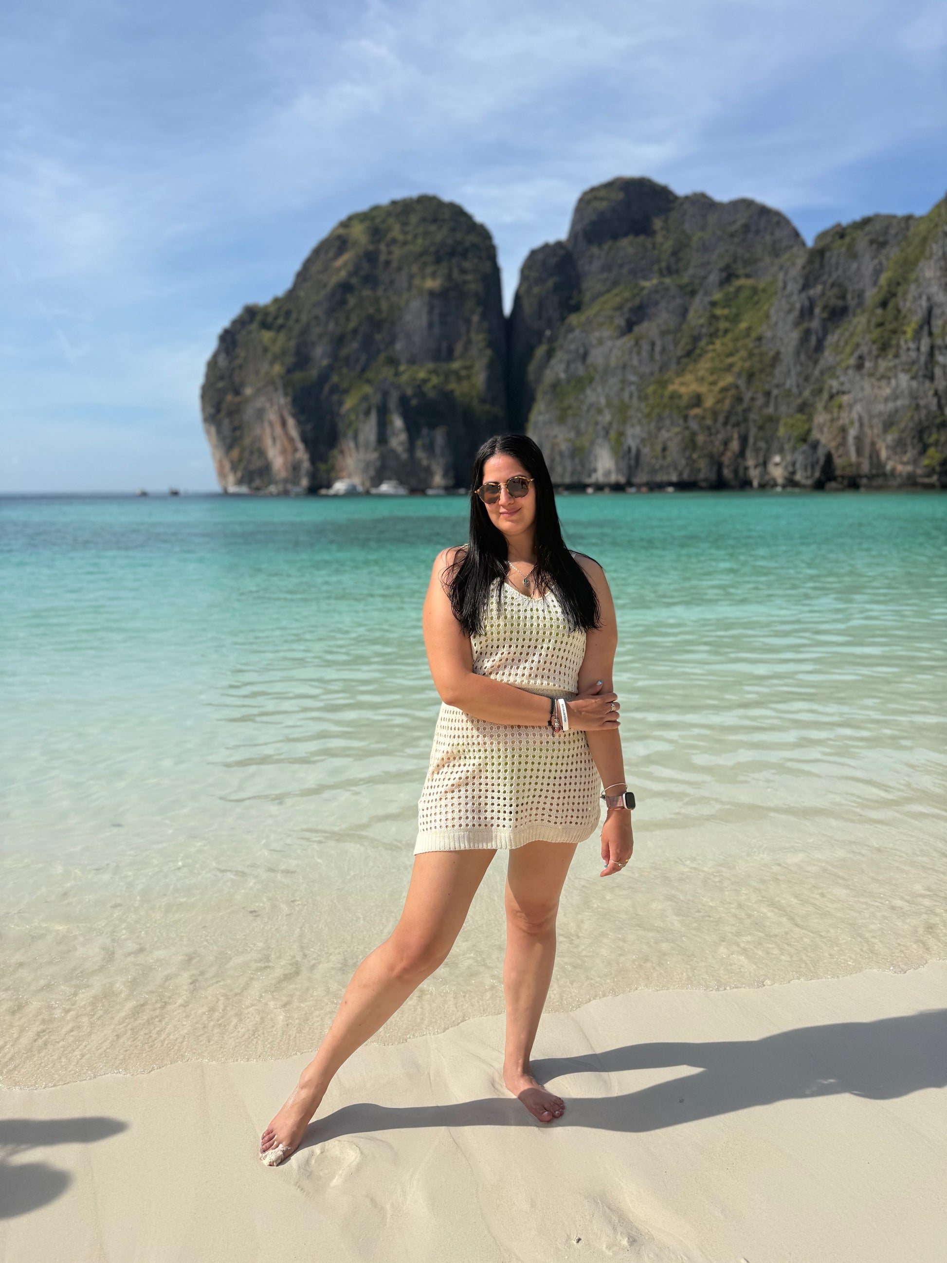 Vestido De Playa Calado Tejido Adaptable Al Cuerpo Uniteduy