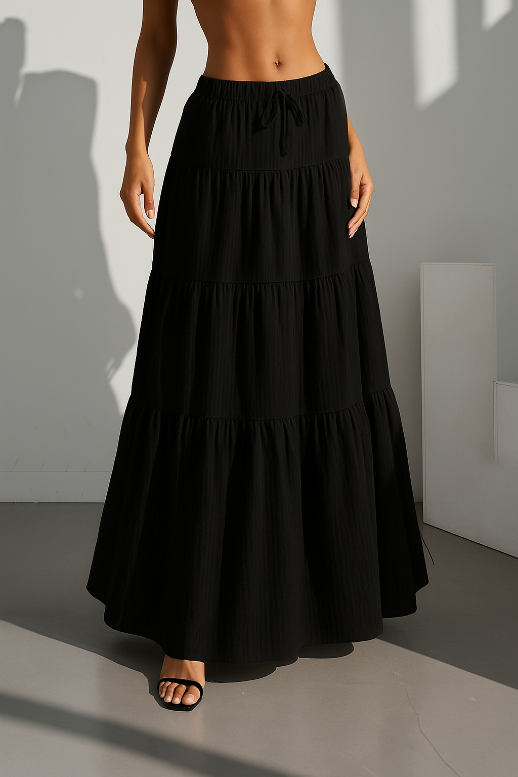 Falda Pollera Larga Con Lazo Y Elástico Campesina Uniteduy