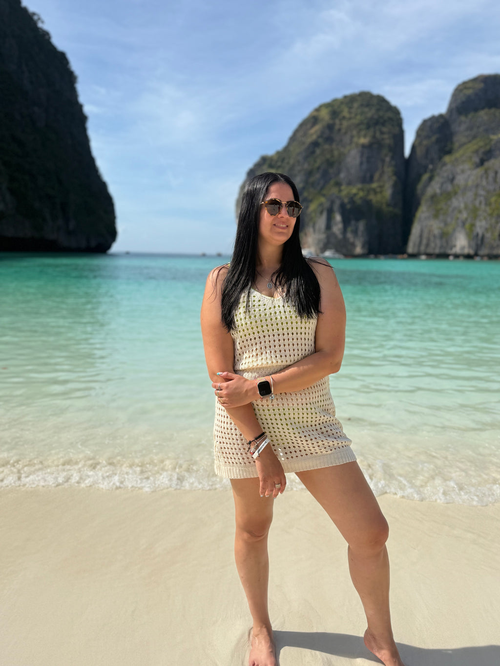 Vestido De Playa Calado Tejido Adaptable Al Cuerpo Uniteduy