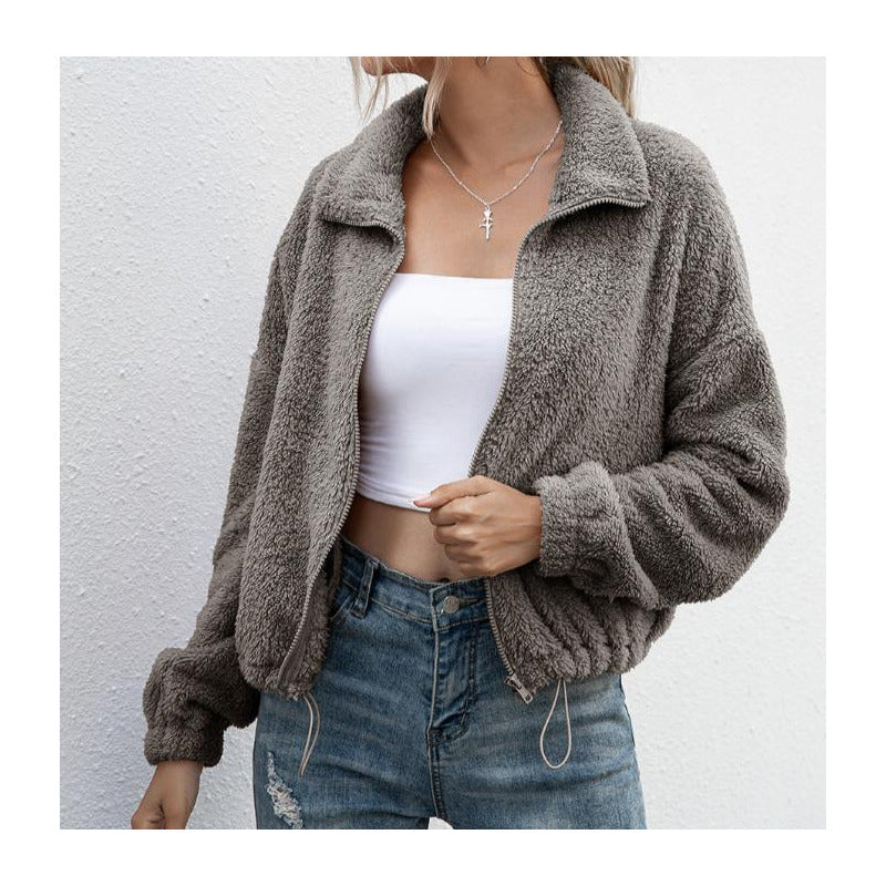 Campera Corta Con Elástico Polar Peluda Calentita Uniteduy