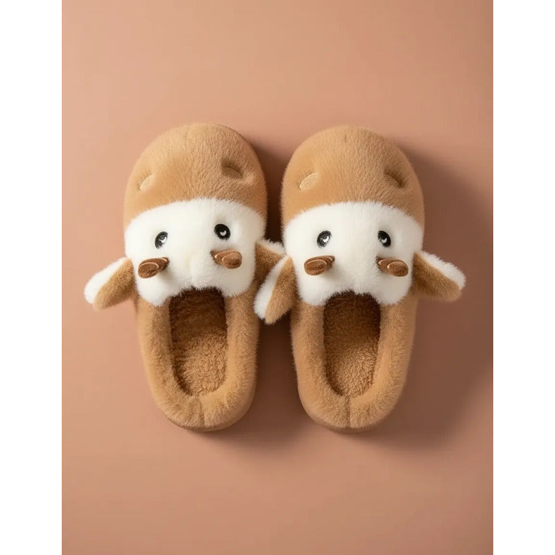 Pantufla Vaca Sin Talón Talles Del 36 Al 45 Suela De Goma