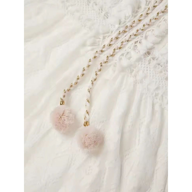 Vestido Verano Playa Falda Irregular Encaje Calado Uniteduy