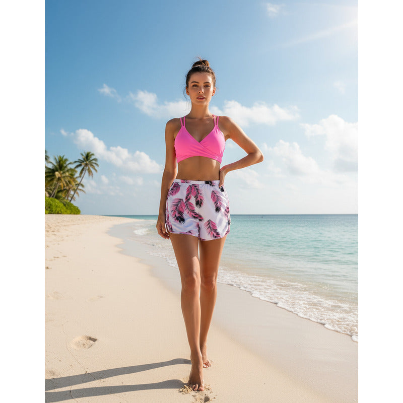 Bikini Tres Piezas Short Vedetina Soutien Cruzado  Uniteduy