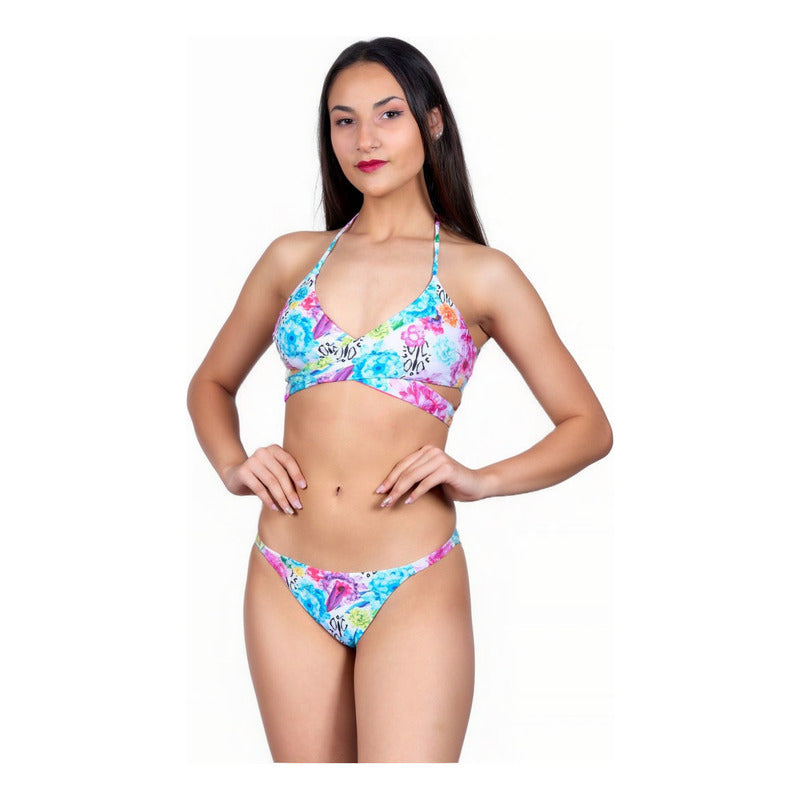 Bikini Malla Traje De Baño Con Soutien Cruzado Floreado