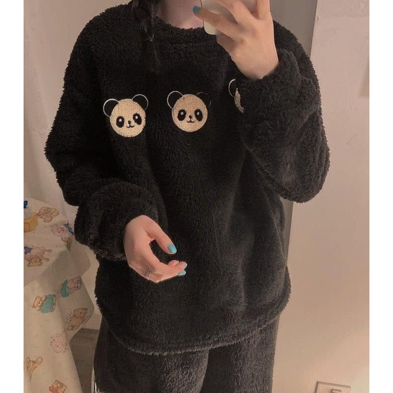 Pijama Peluche Largo Osos Plus Abrigados Varios Colores