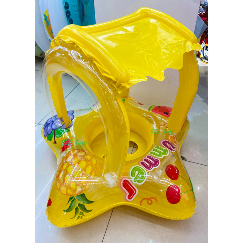 Inflable Flotador Silla Bebe Niño Con Techo Estrella Piscina