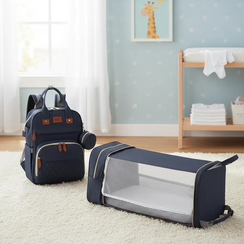 Bolso Mochila Maternal Cuna Bebé  Cambiador Y Usb Uniteduy