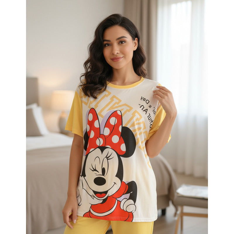 Pijama Pantalon Y Remera Stitch Minnie Donald Daisy Mickey