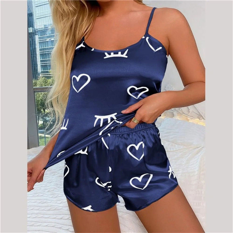 Pijama Short Y Musculosa De Seda Uniteduy
