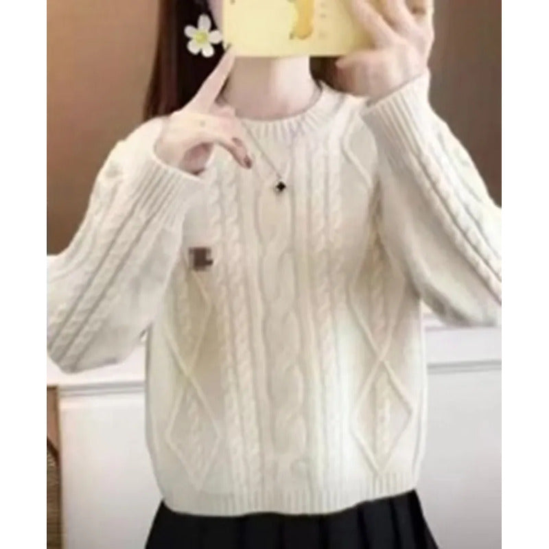 Buzo Manga Larga Trenzado Elastizado Para Mujer Elegante