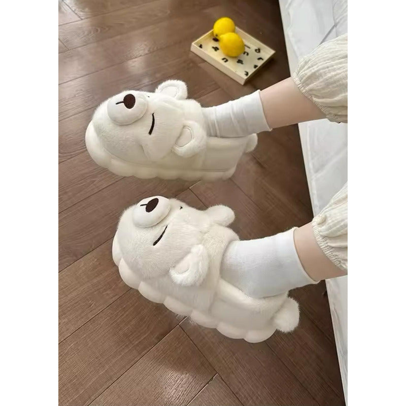 Pantufla Peludas Osos Con Suela De Goma Varios Colores