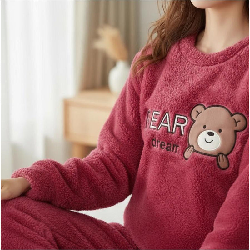 Pijama Peluche Largo Osos Plus Abrigados Varios Colores