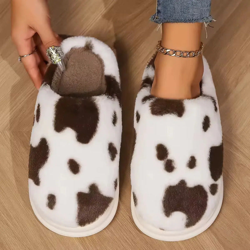 Pantuflas Antideslizante Cow Print Varios Colores Sin Talón