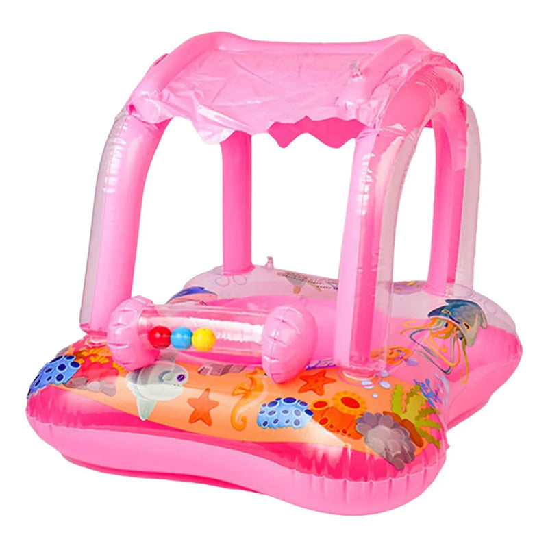 Inflable Flotador Bebe Silla Techo Sonajero Cuadrado Piscina