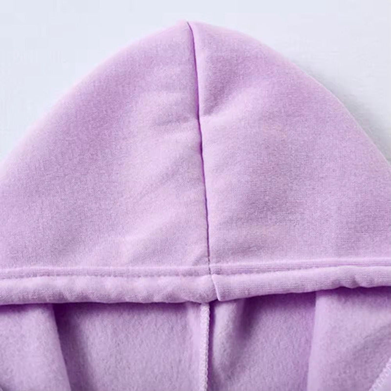 Campera Canguro Con Cierre Bolsillos Capucha Dama Lisa