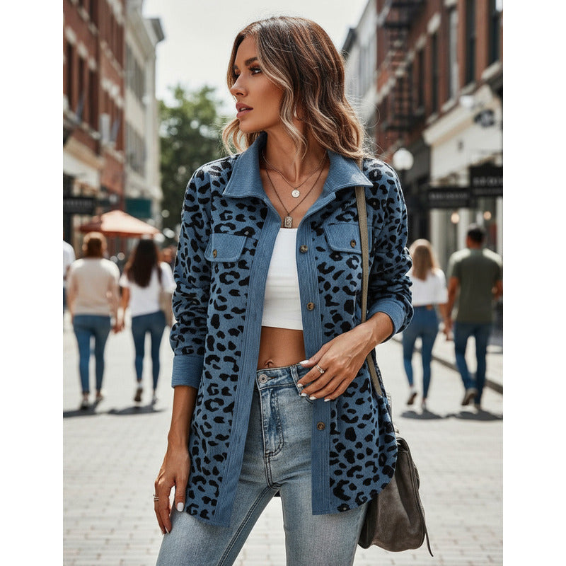 Sobre Camisa Pana Animal Print Varios Colores