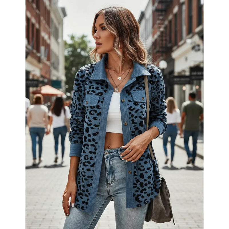 Sobre Camisa Pana Animal Print Varios Colores