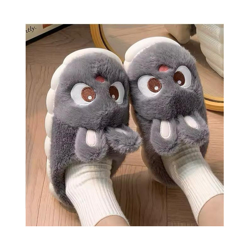 Pantufla Conejo Peludas Con Suela De Goma Varios Colores