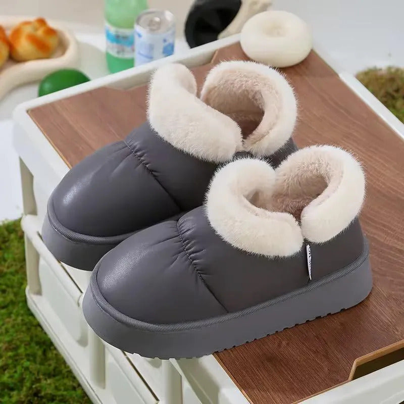 Pantuflas Botitas Abrigadas Con Corderito Y Plataforma