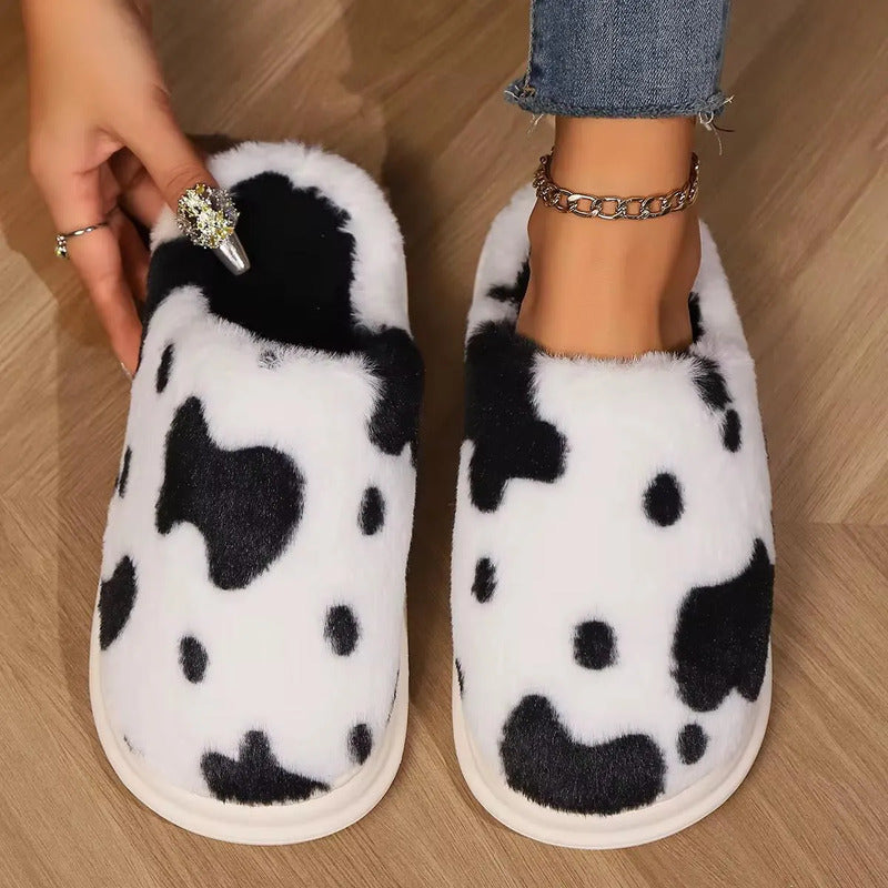 Pantuflas Antideslizante Cow Print Varios Colores Sin Talón