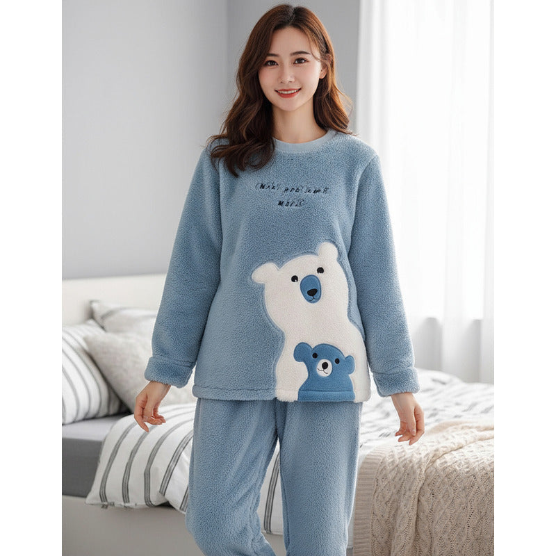 Pijama Peluche Largo Osos Plus Abrigados Varios Colores