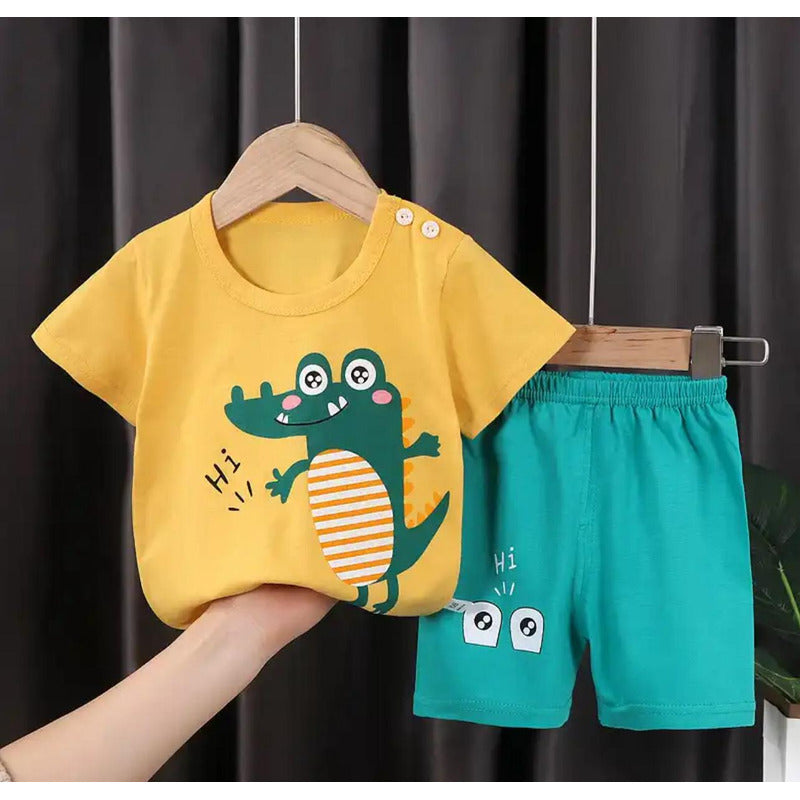 Conjunto De Niño Short Y Remera Bebe Varios Diseños Uniteduy