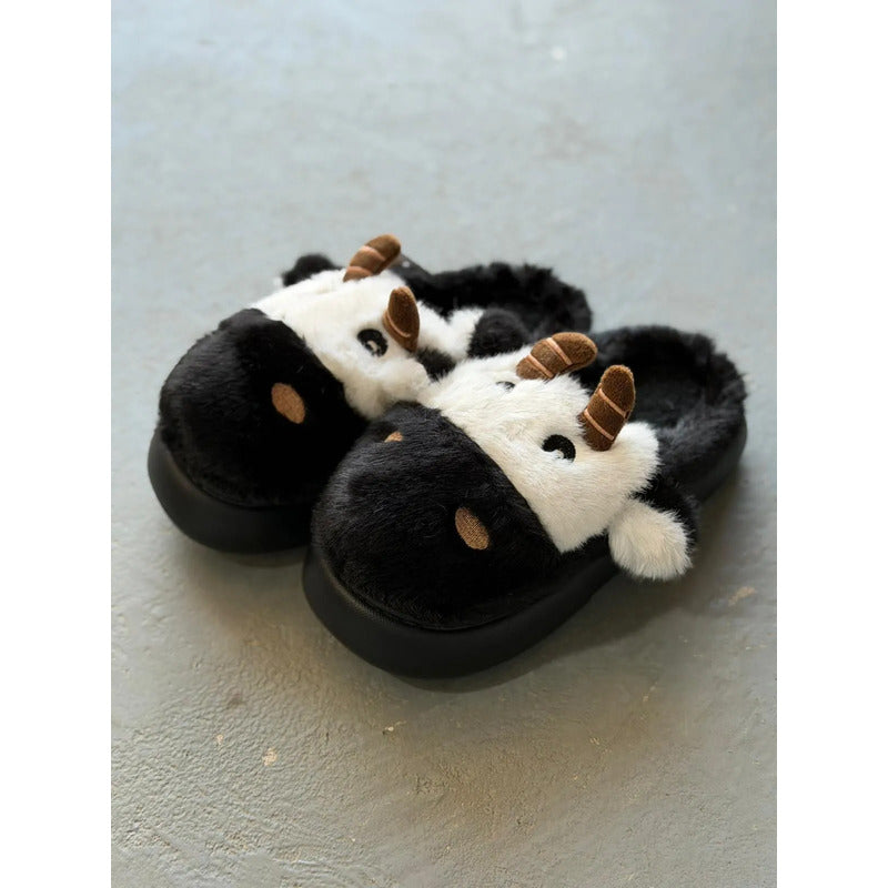 Pantufla Vaca Sin Talón Talles Del 36 Al 45 Suela De Goma