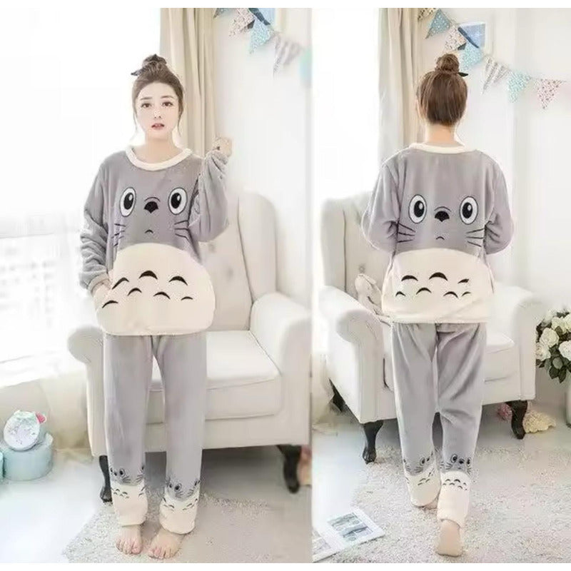 Pijama Peluche Largo De Dama Varios Diseños Talle Único