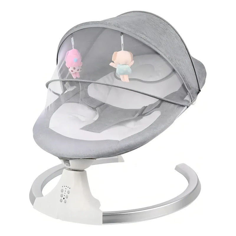 Silla Mecedora Eléctrica Para Bebé Con Música Multifuncion Gris