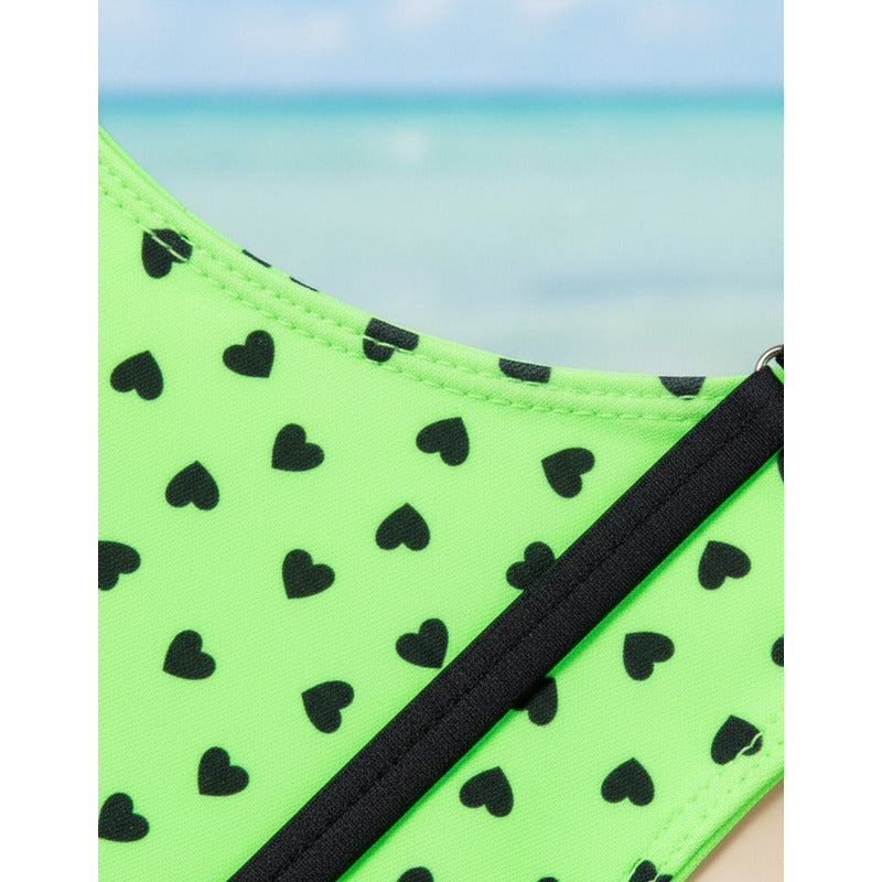 Uniteduy!bikini Con Tiras Estampa Con Corazones Espada Cruz