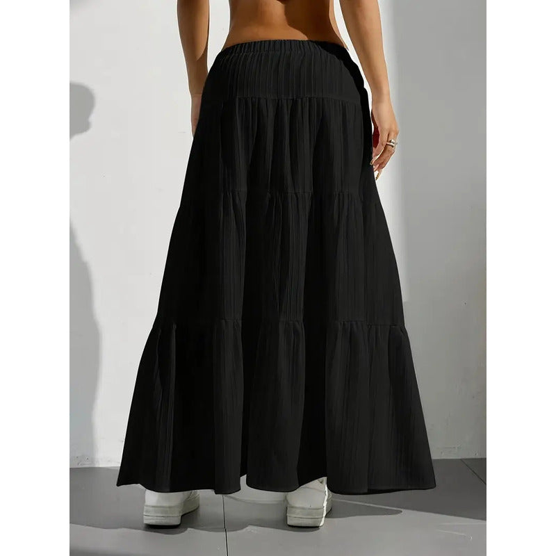 Falda Pollera Larga Con Lazo Y Elástico Campesina Uniteduy