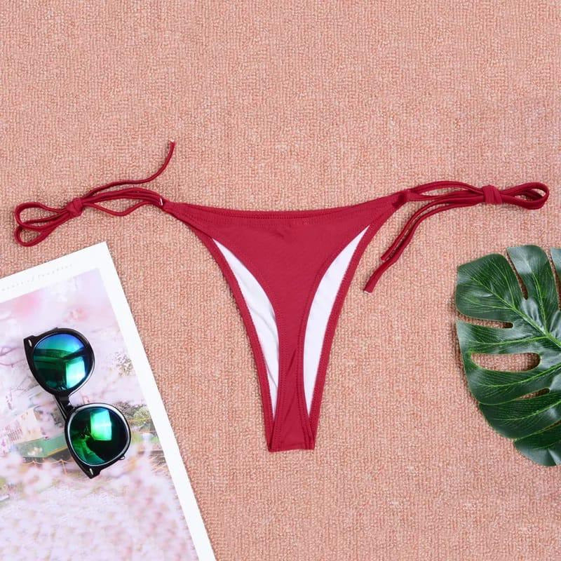Bikini Colaless Con Tiritas Ajustables Malla Varios Colores