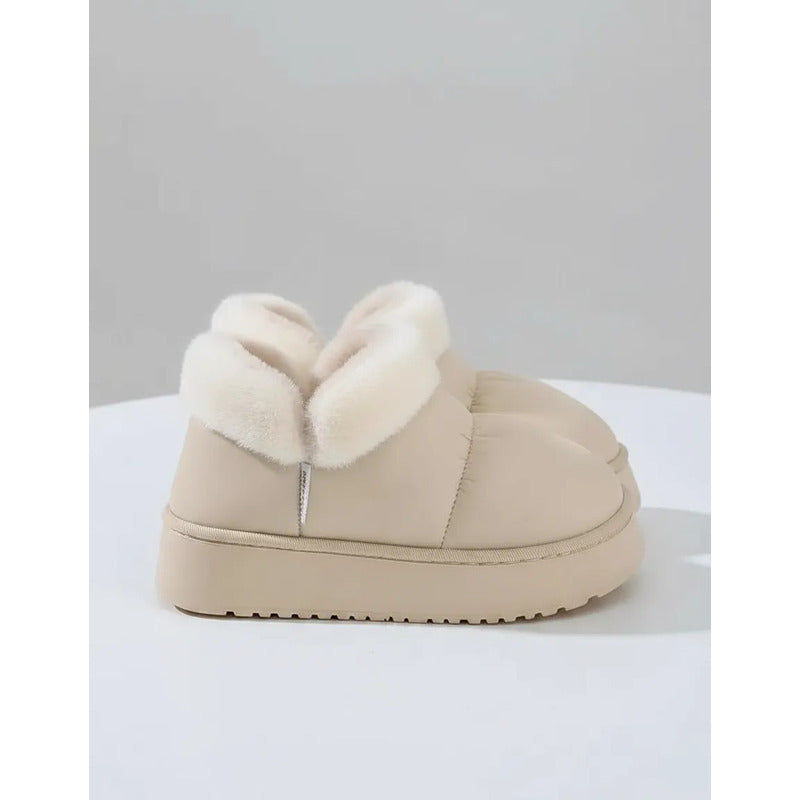 Pantuflas Botitas Abrigadas Con Corderito Y Plataforma
