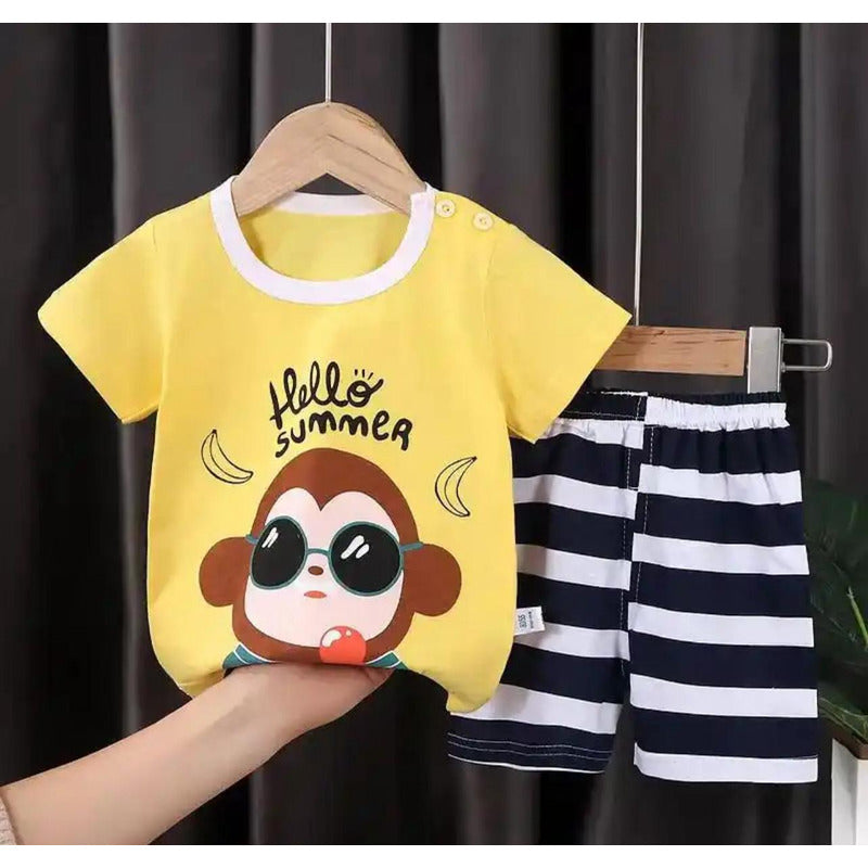 Conjunto De Niño Short Y Remera Bebe Varios Diseños Uniteduy