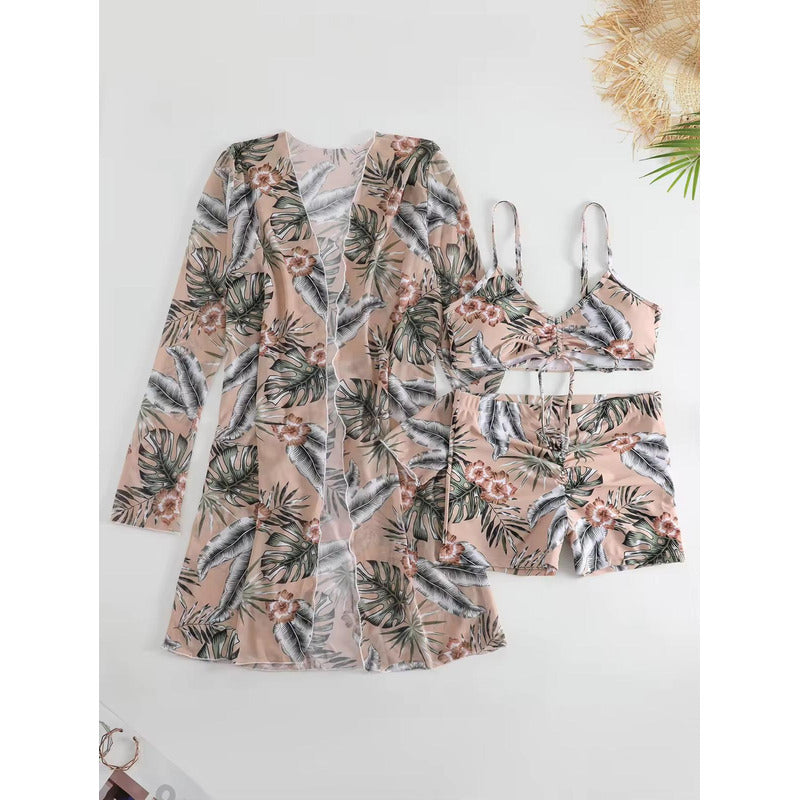 Bikini Malla 3 Piezas Tankini Short Soutien Camisa Uniteduy