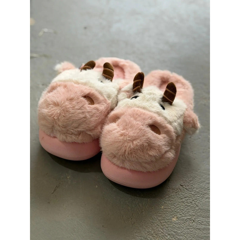 Pantufla Vaca Sin Talón Talles Del 36 Al 45 Suela De Goma