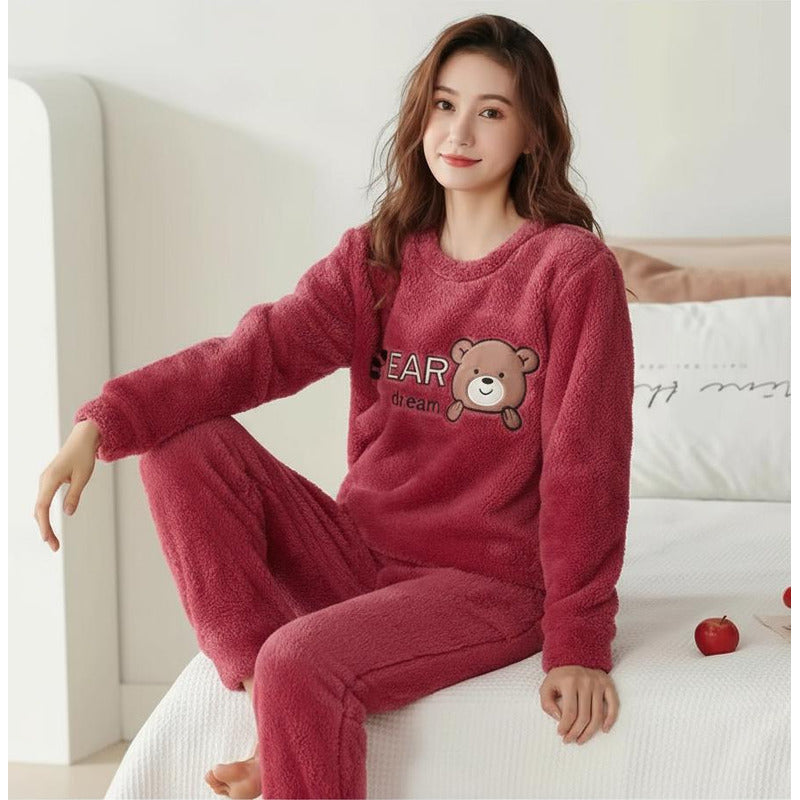 Pijama Peluche Largo Osos Plus Abrigados Varios Colores