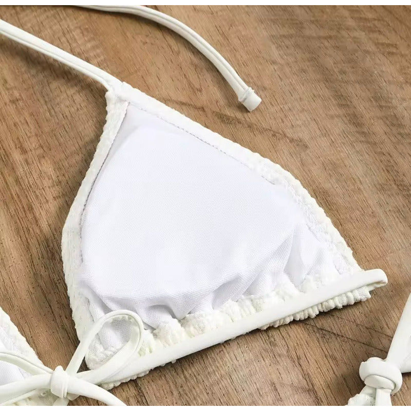 Bikini Tiras Malla 4 Piezas Pollera Top Triangulo  Uniteduy