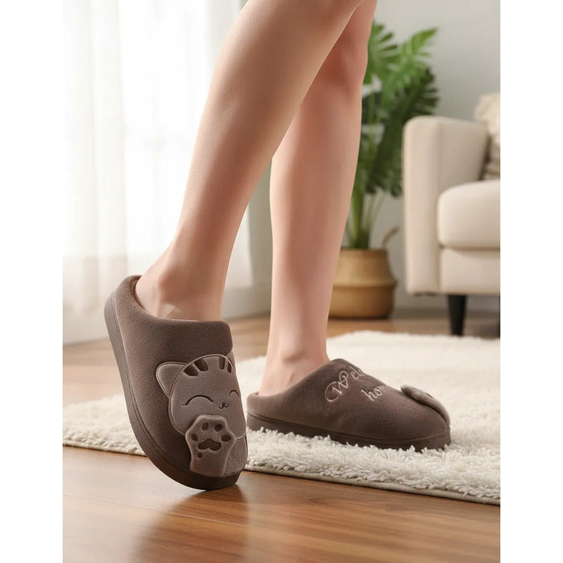 Pantuflas United Uy Gato Sin Talón Adultos Niños Suela Goma