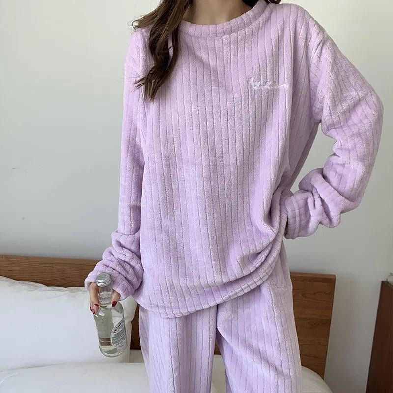 Pijama Peluche Largo De Dama Plush Abrigado Varios Colores
