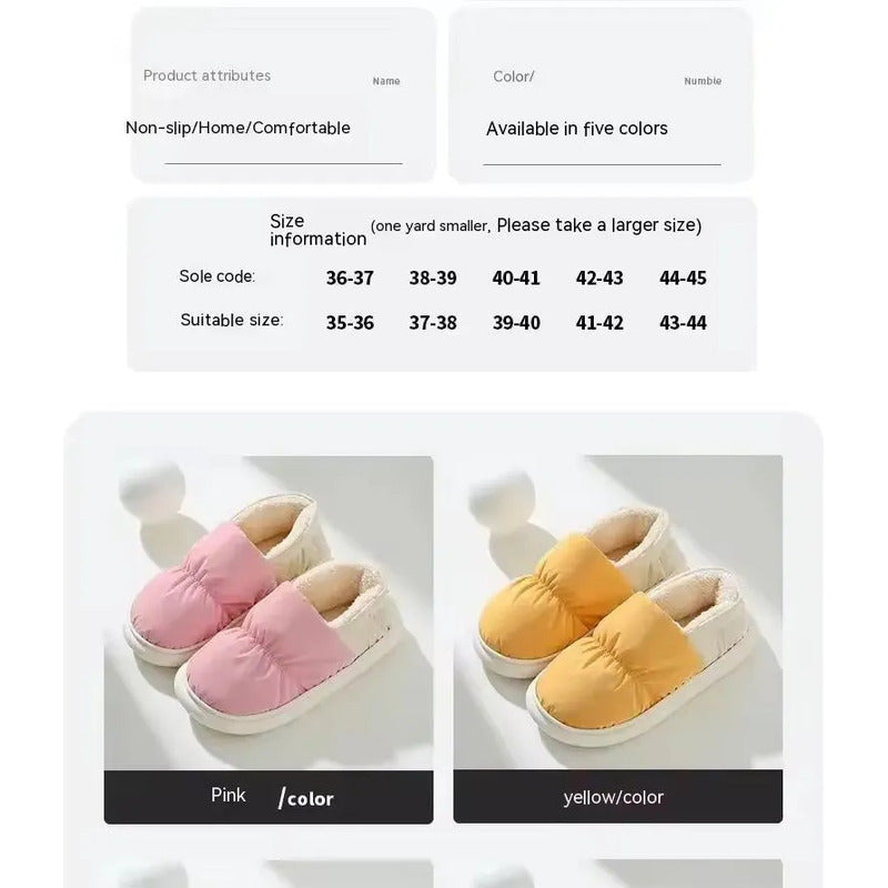 Pantufla Impermeable Cerrada Corderito Suela Goma Uniteduy
