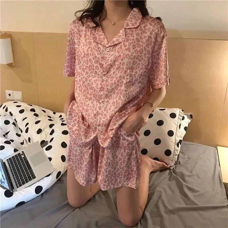 Pijamas Seda Fría Cortos M L Xl Y Xxl Disney Mickey - Minnie