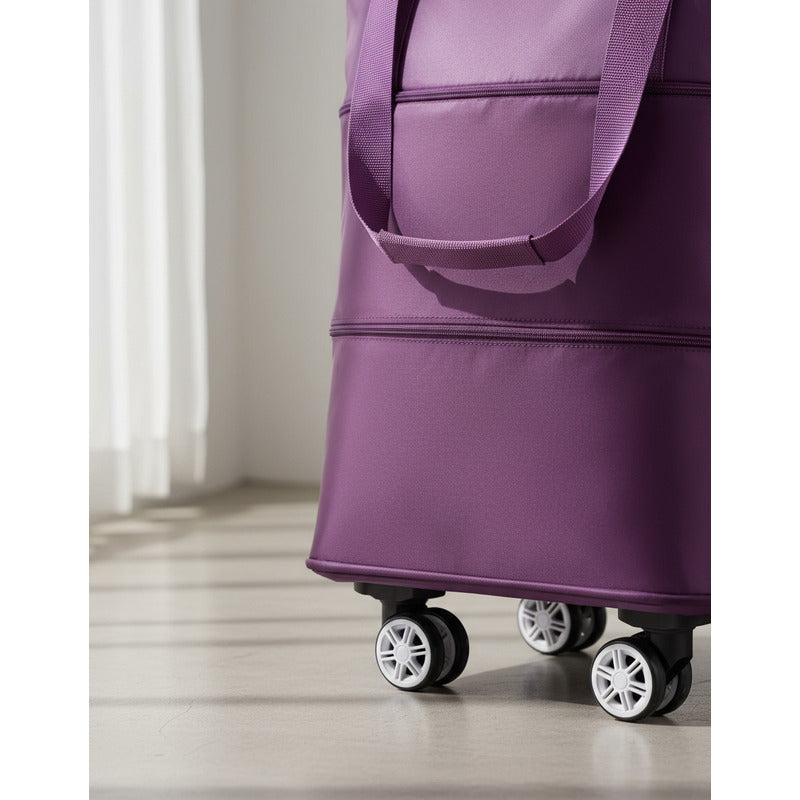 Bolso De Viaje Plegable Expandible Con Ruedas Desmontables