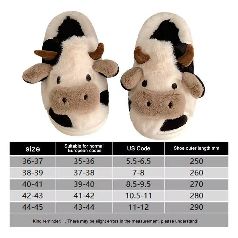 Pantufla Vaca Sin Talón Talles Del 36 Al 45 Suela De Goma