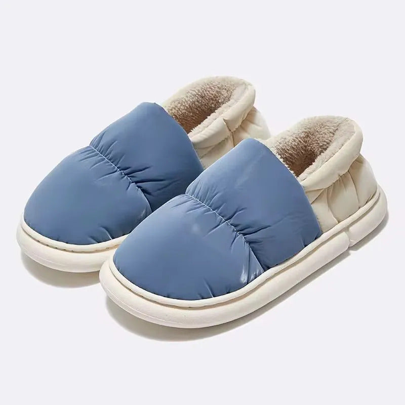 Pantuflas Mujer Con Corderito Altas Sin Talón Y Hebilla