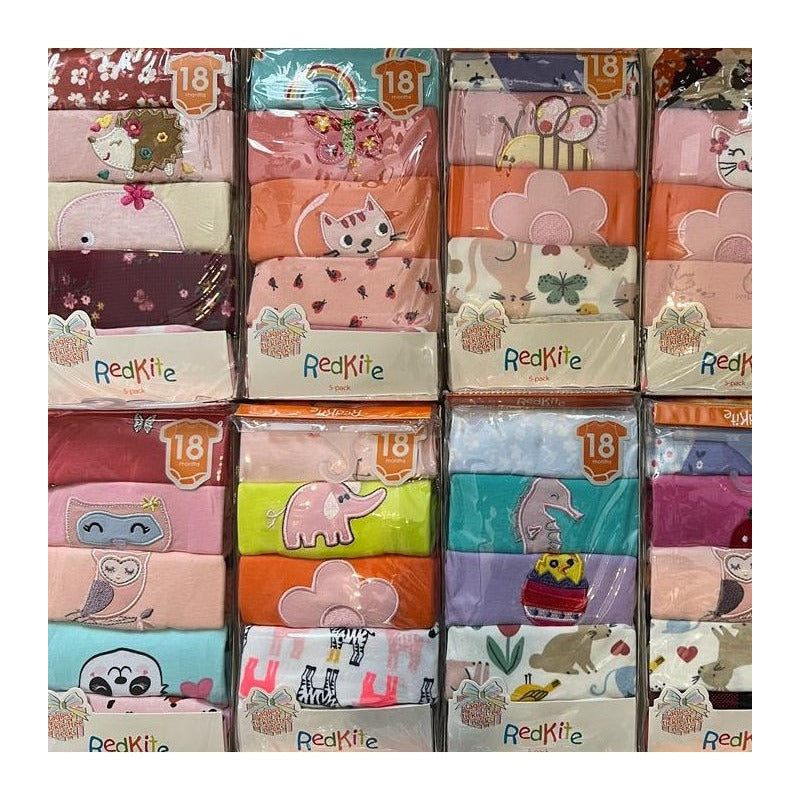 Body Bebe Pack Por 5 Manga Corta  Modelos Surtidos Uniteduy