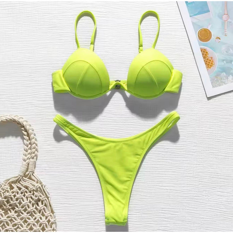 Bikini Malla Soutien Con Aro Y Colaless En V Varios Colores
