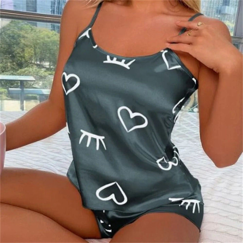 Pijama Short Y Musculosa De Seda Uniteduy